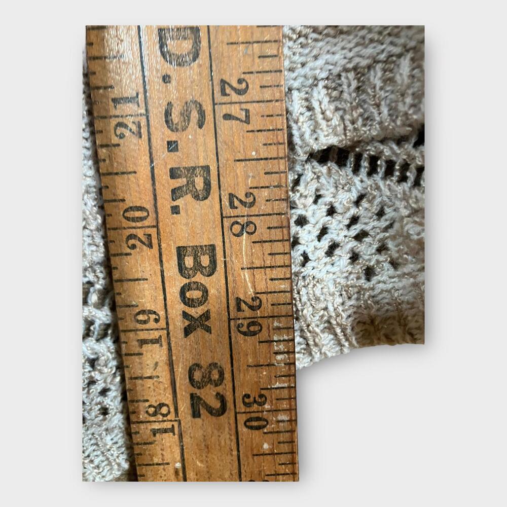 Signature Studio Open Knit Sweater Women's Size Large Long Sleeve Tan - Picture 5 of 6